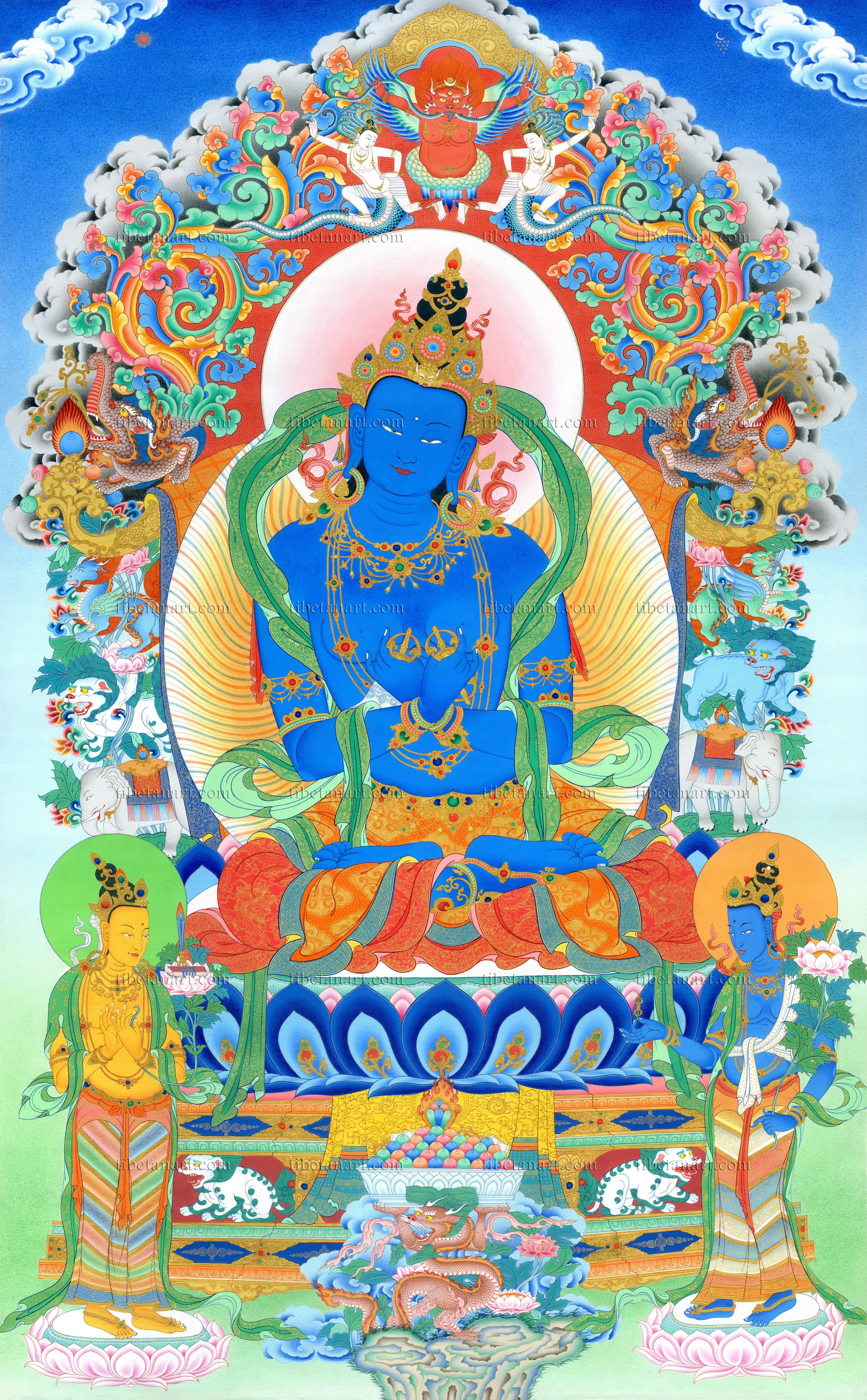 Vajradhara with Manjushri and Vajrapani