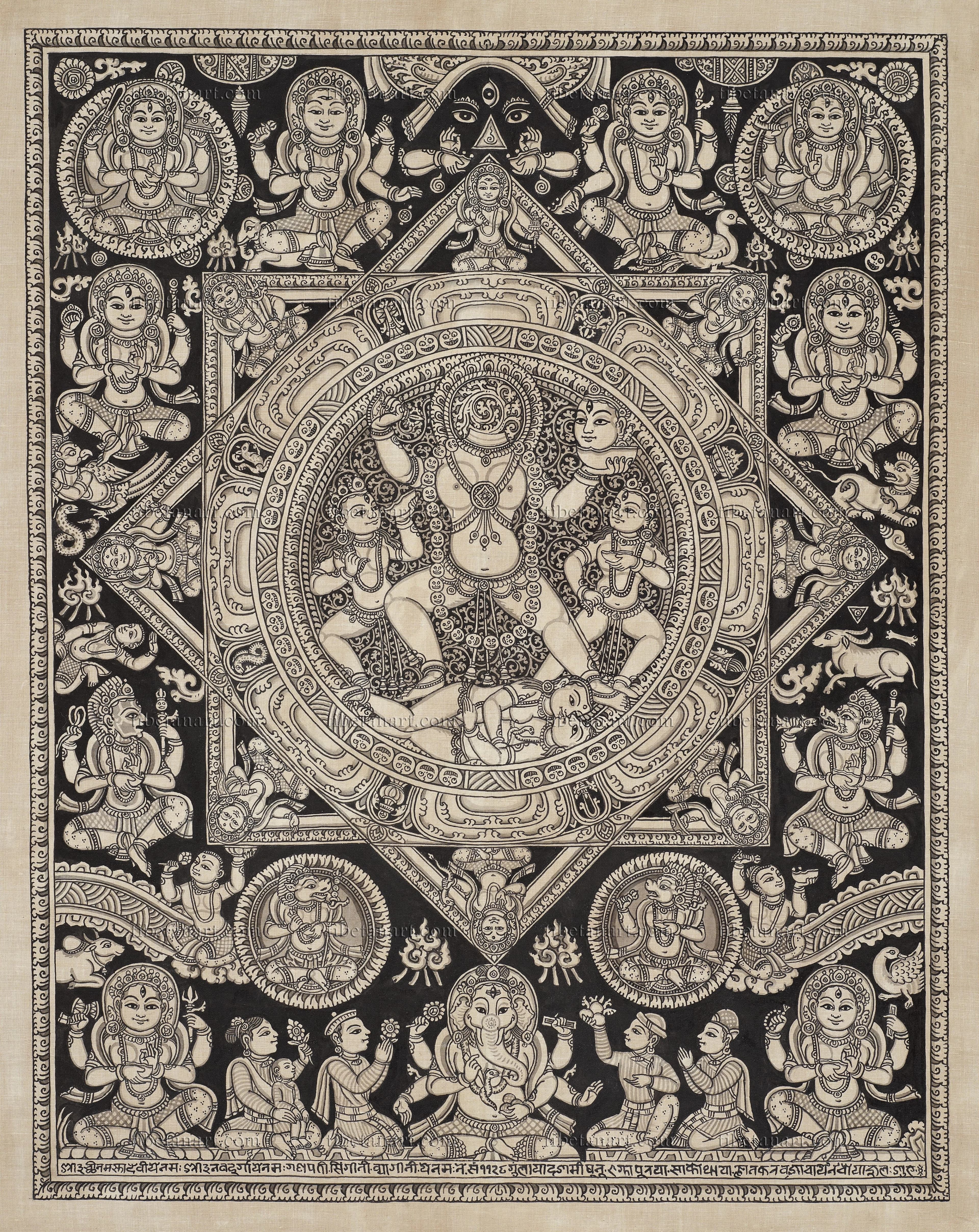 B/W Chinnamasta Yantra