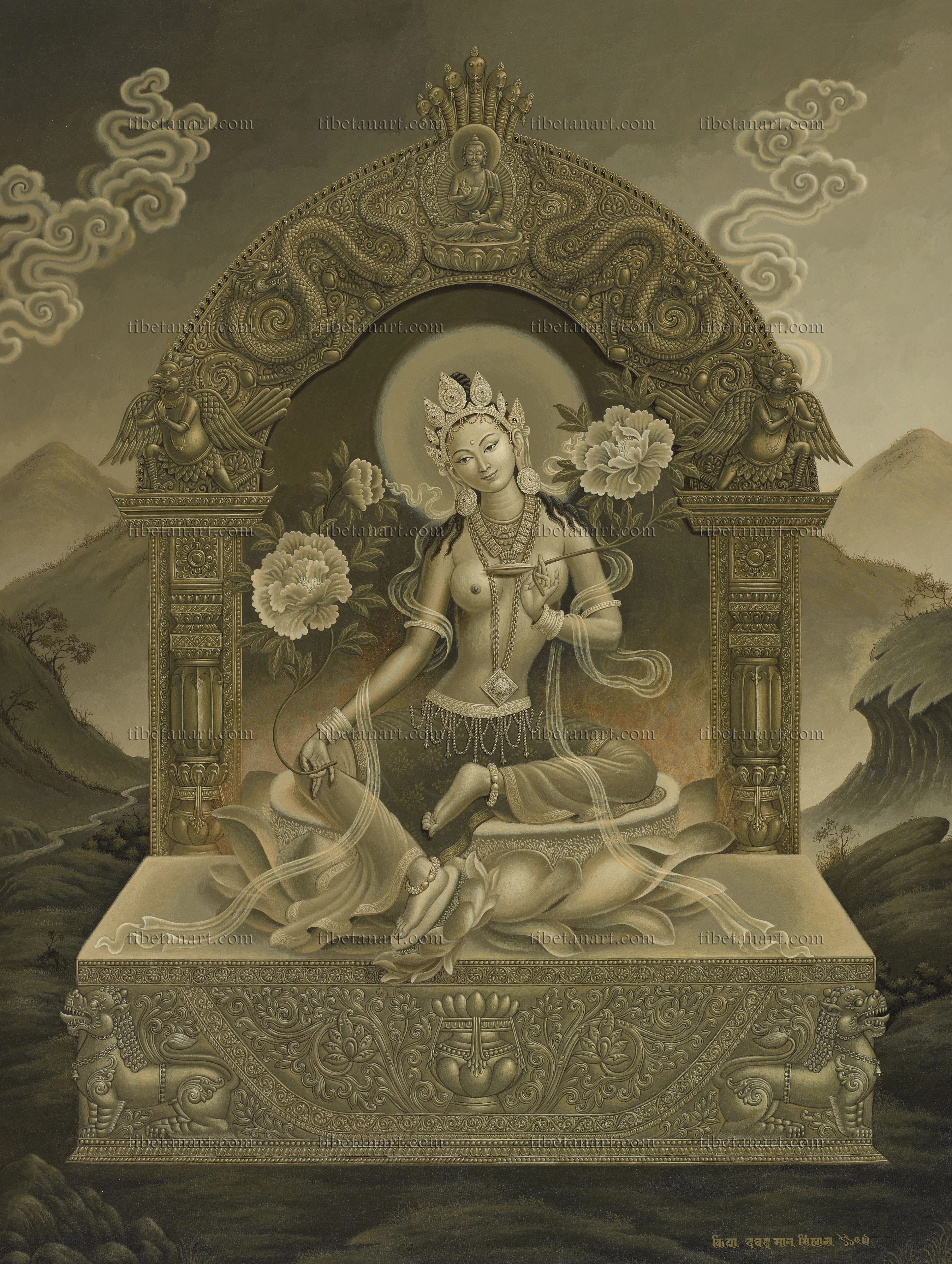 Sepia Green Tara (Acrylic)