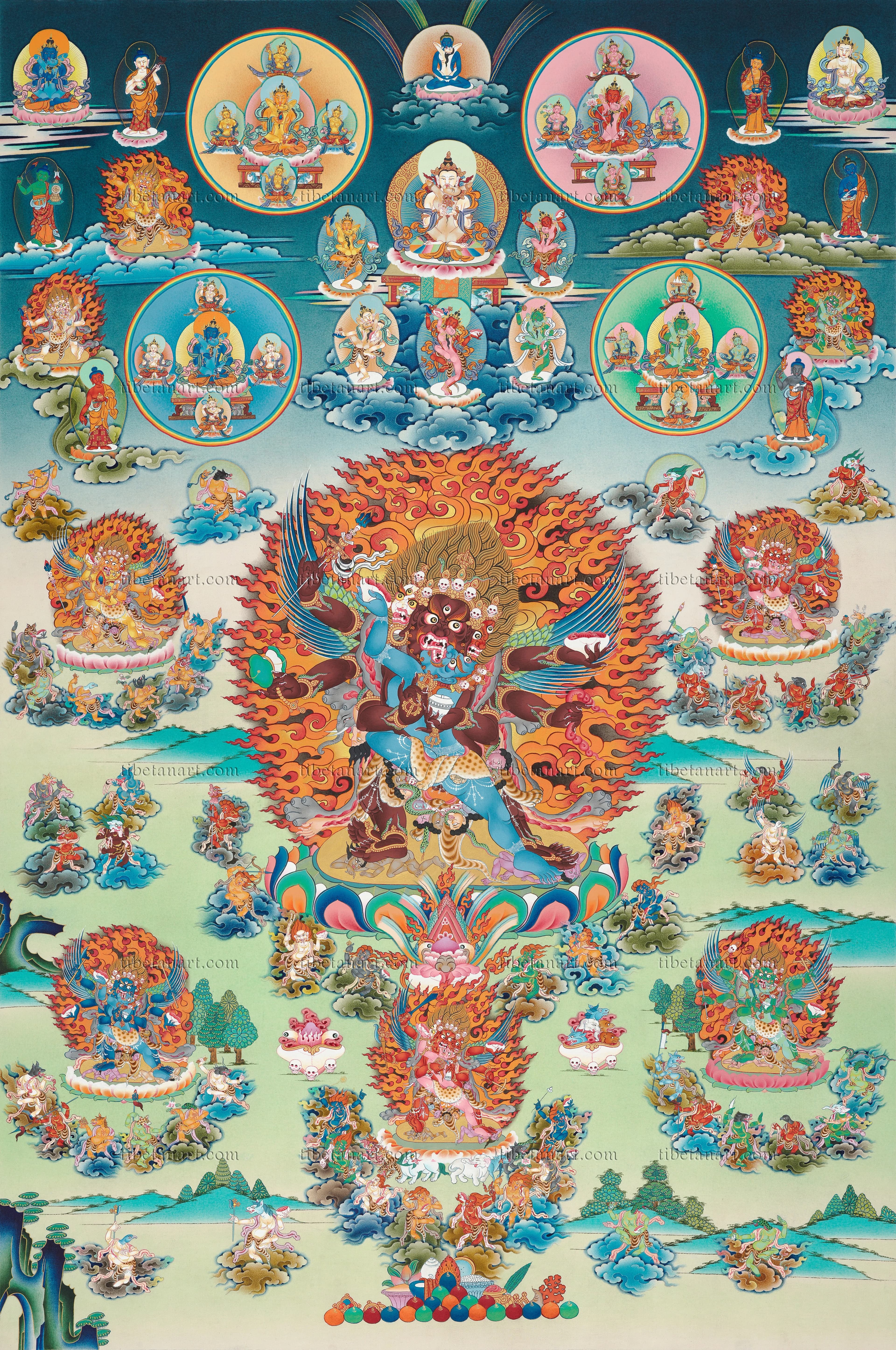 Bardo Mandala of Peaceful and Wrathful Deities