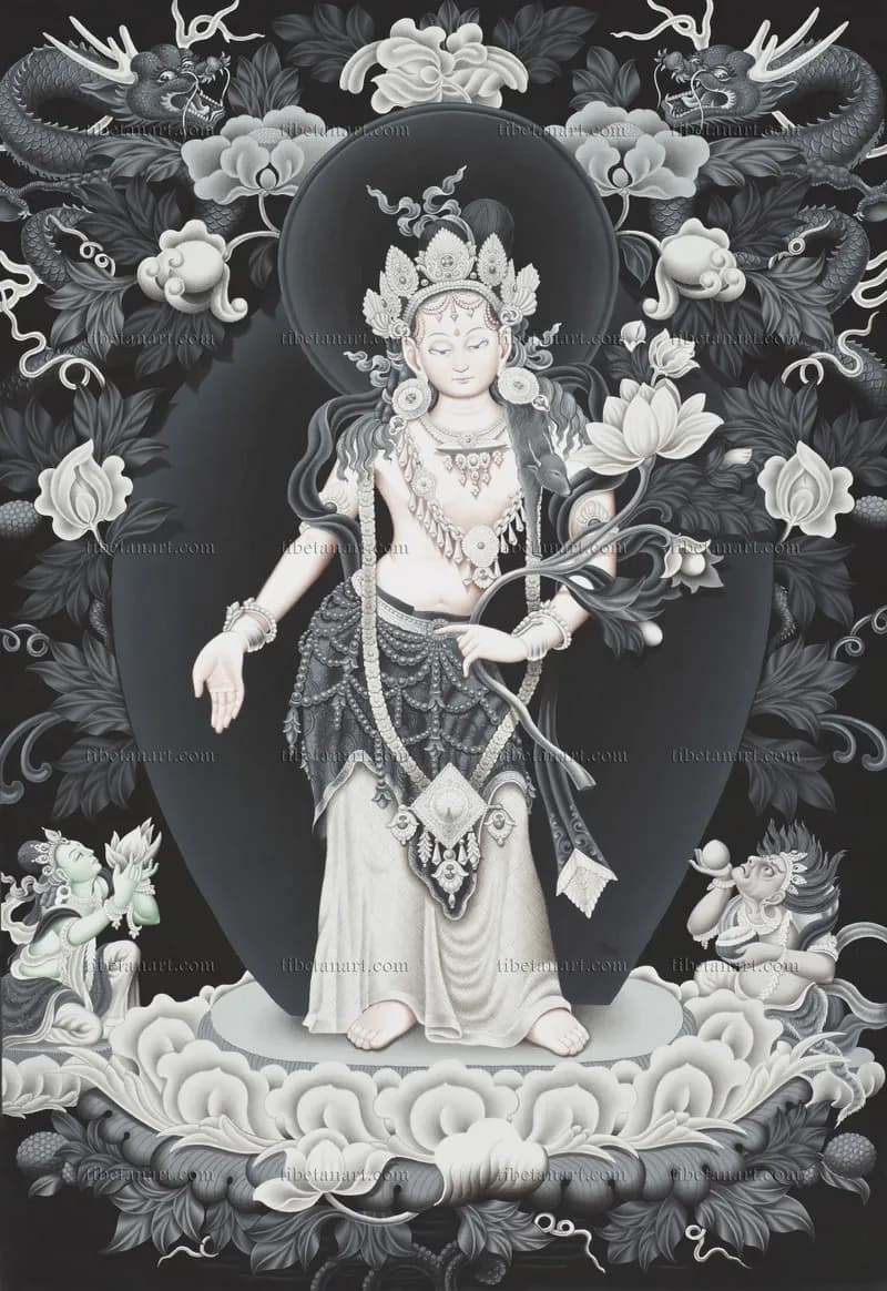 B/W Padmapani Avalokiteshvara