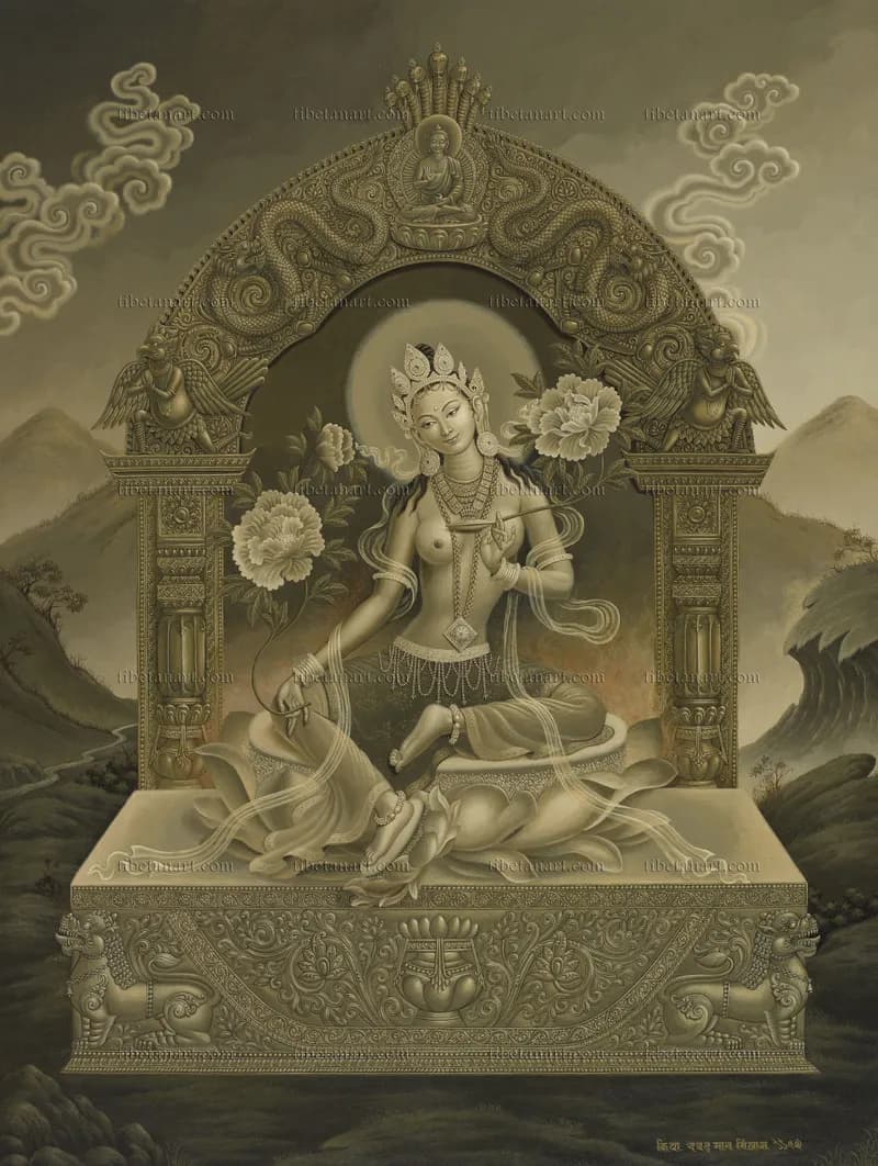 Sepia Green Tara (Acrylic)